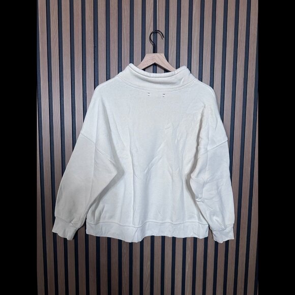 Xirena Sweater Medium Womens Beige Fleece Pullover Mock Neck - Picture 3 of 8